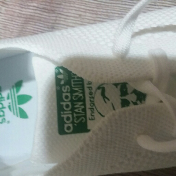 NIB Adidas Stan Smith PK J White Green Sneakers - Picture 6 of 8